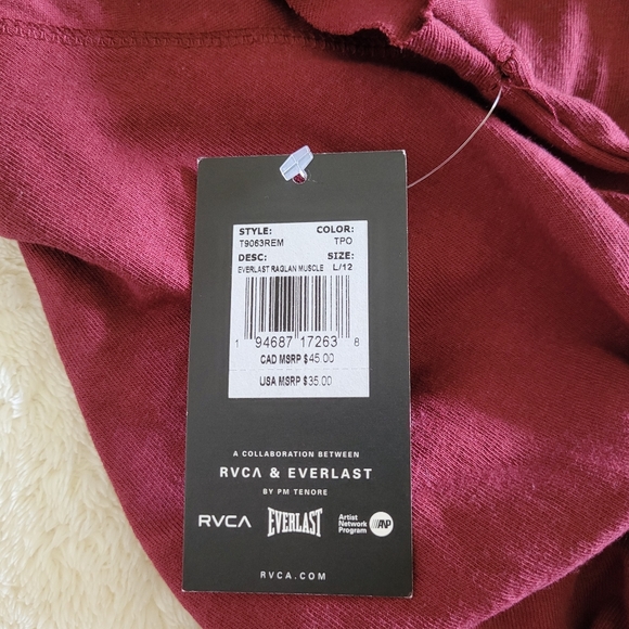 RVCA🏄& Everlast🥊Collab Raglan Muscle💪Tee - NWT - Picture 8 of 14